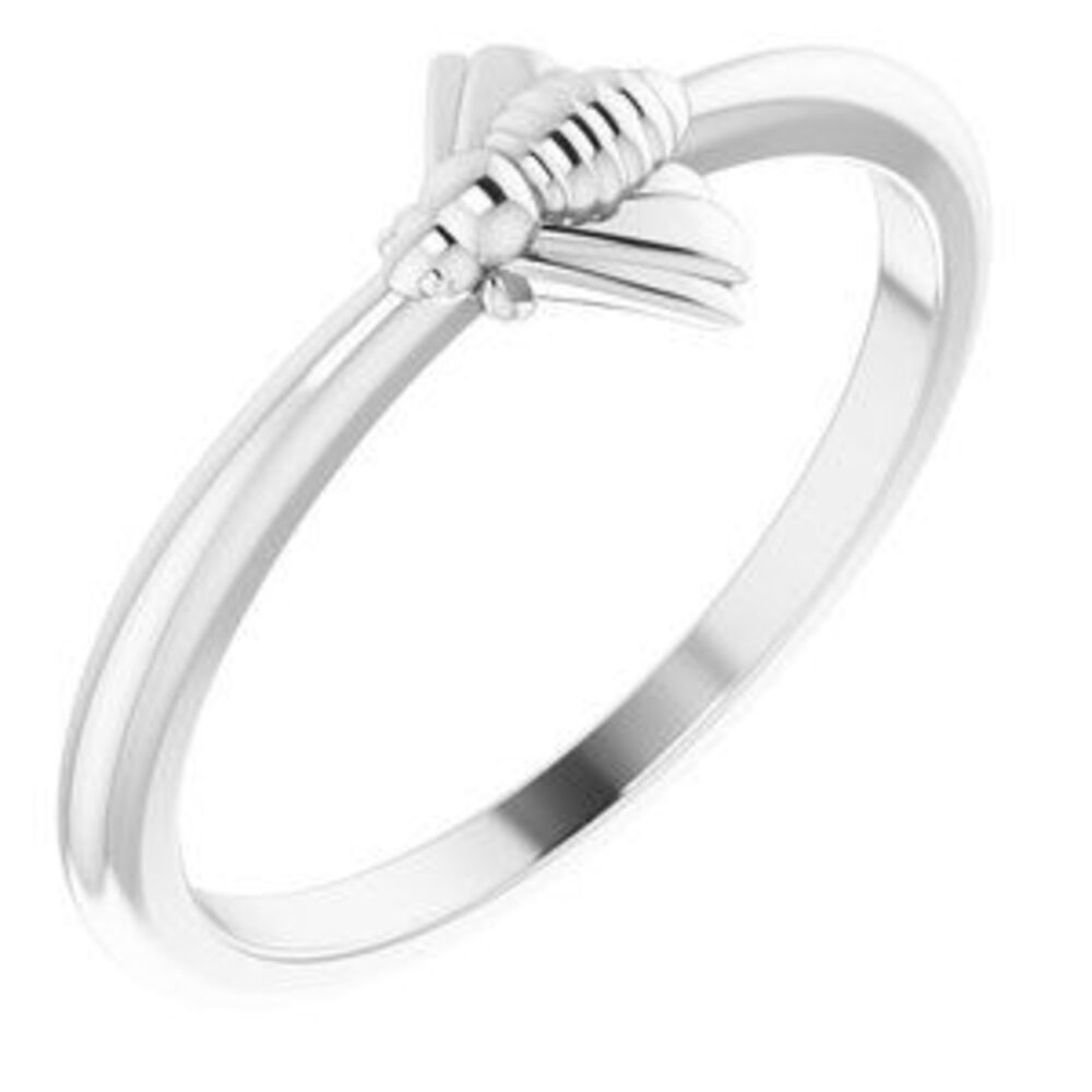 Sterling Silver Stackable Bee Ring - image 1